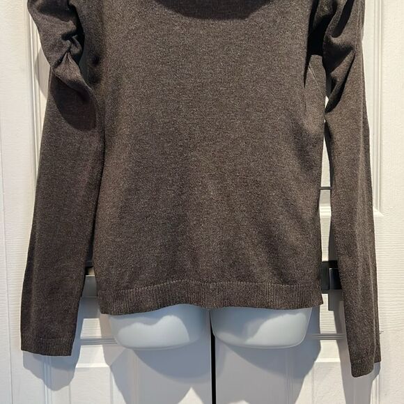 RED || Heathered Brown Oversized Cowl‎ Neck Sweater Size S/M - Picture 3 of 10